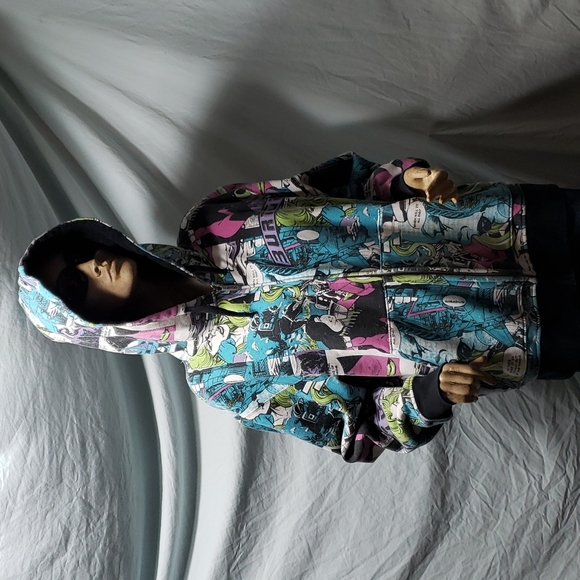 Burton Other - Burton Comic Book Print Oversized Unisex Zip Up Hoodie Men's Size Medium